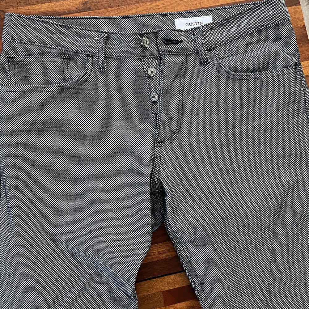 Gustin Black and White Patterned Pants 33/34 - Picture 4 of 5